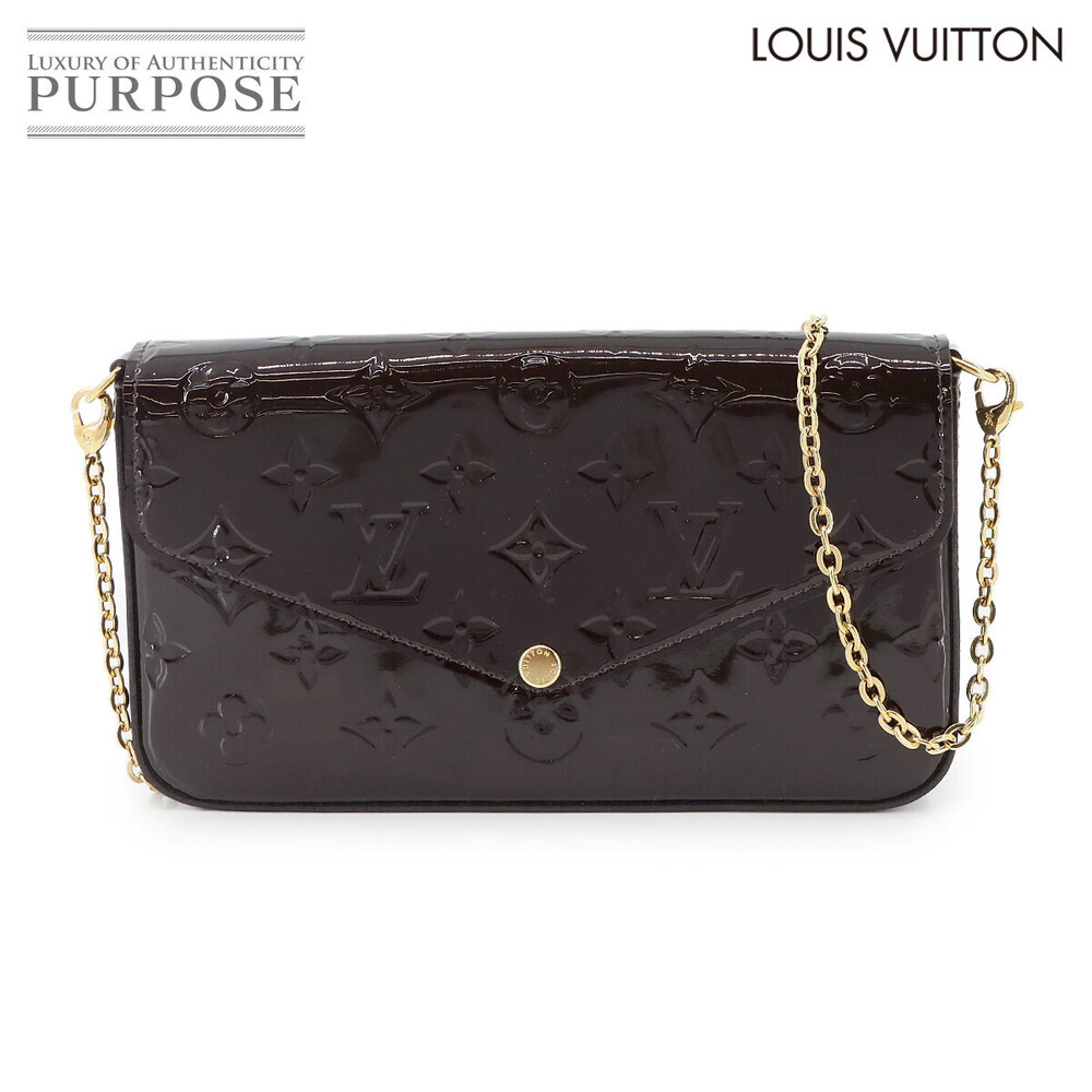 Louis Vuitton Monogram Vernis Felicie Chain Wallet Bag Amarante Purple